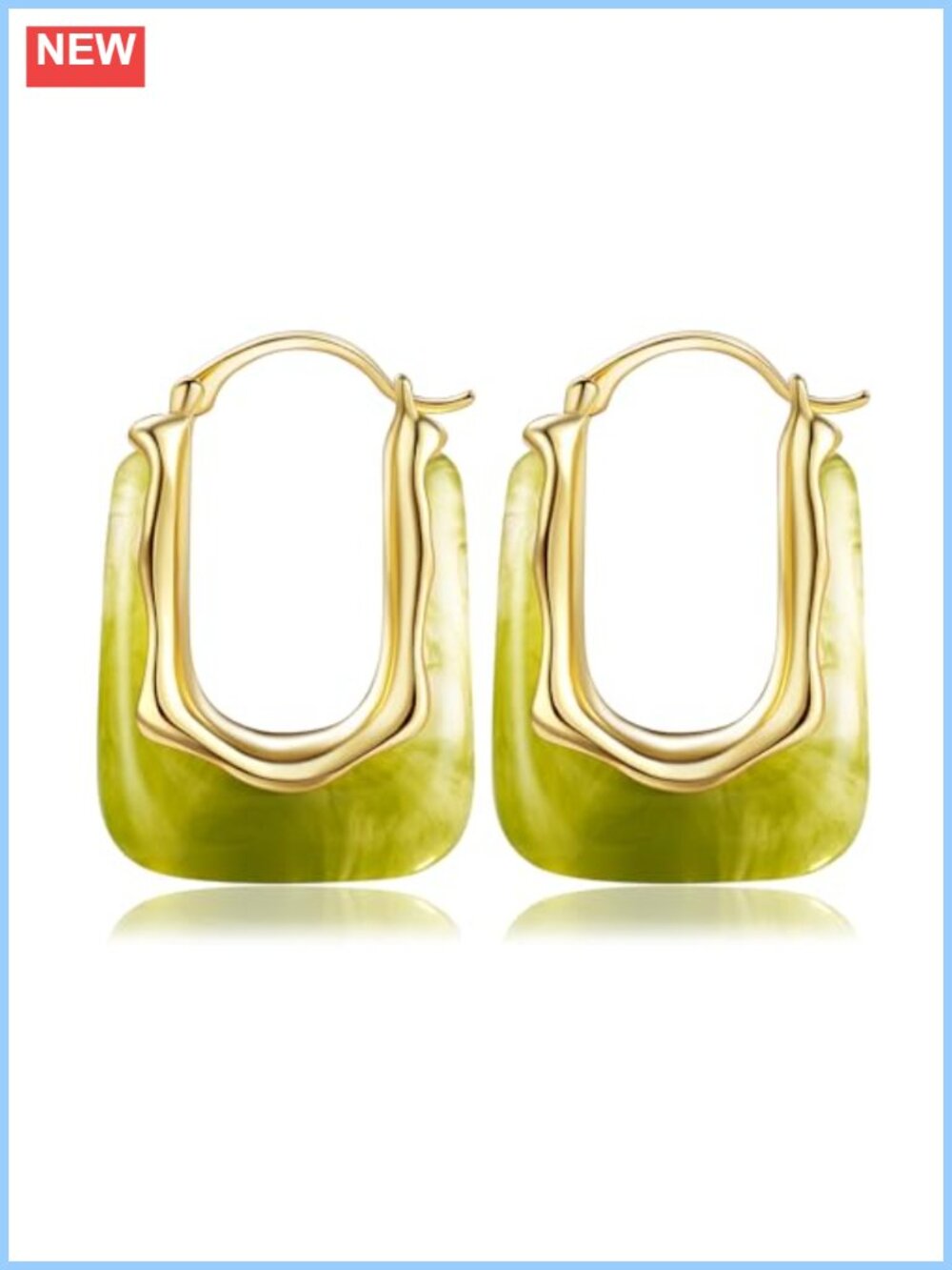 Resin Chunky Statement Huggie Hoop Earrings Geometric Dangle Jewelry